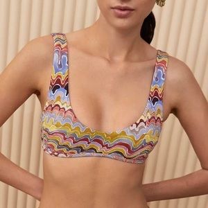 NWT Fella Swim Wave Print Bikini Top M